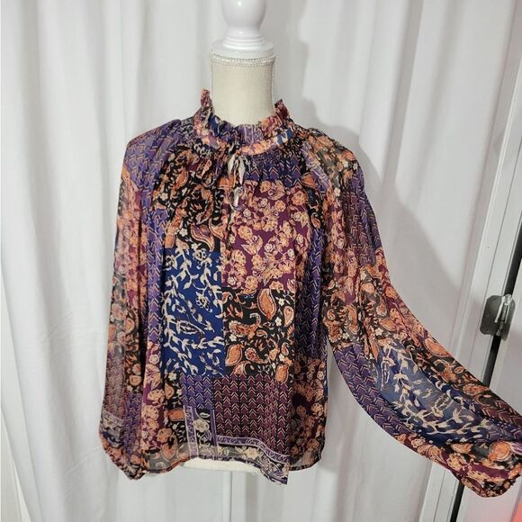 Fate mixed print long sleeve blouse - Picture 3 of 11
